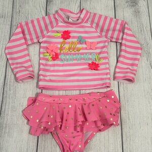 Wetsuit Club Baby Girls 2pc Rash-guard Swimsuit